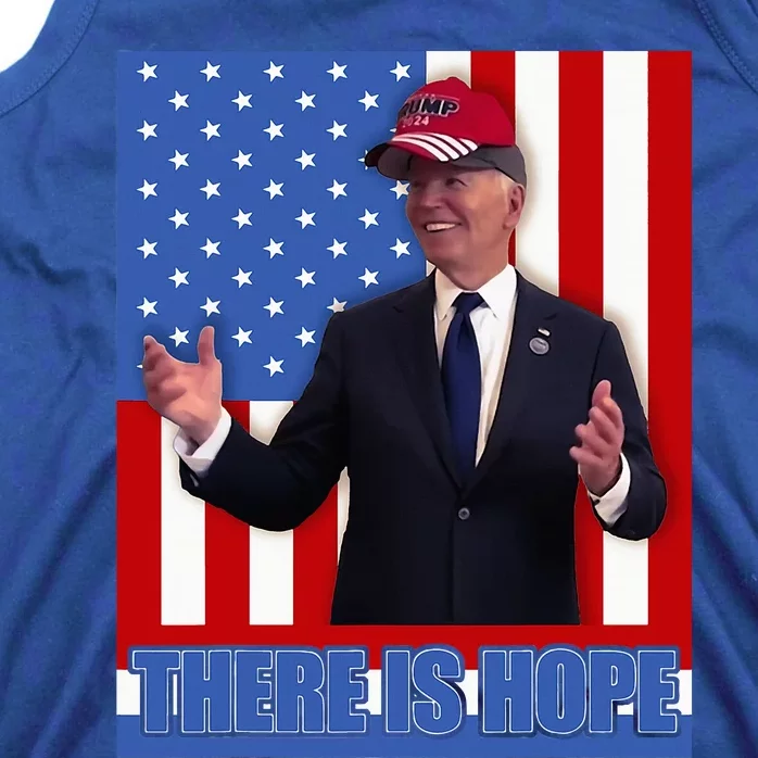 There Is Hope Joe Biden Wearing Trump Hat Tank Top