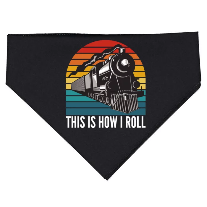 This Is How I Roll Train, Funny Locomotive & Railroad Lover USA-Made Doggie Bandana