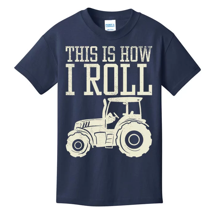 This Is How I Roll Tractor Farm Truck Farming Farmer Gift Kids T-Shirt