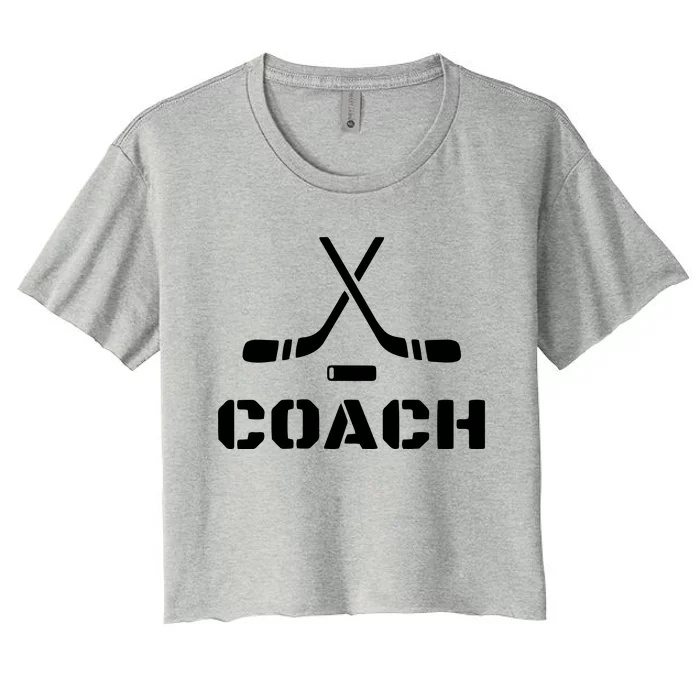 Trainer Ice Hockey Sport Hobby Ball Fun Women's Crop Top Tee