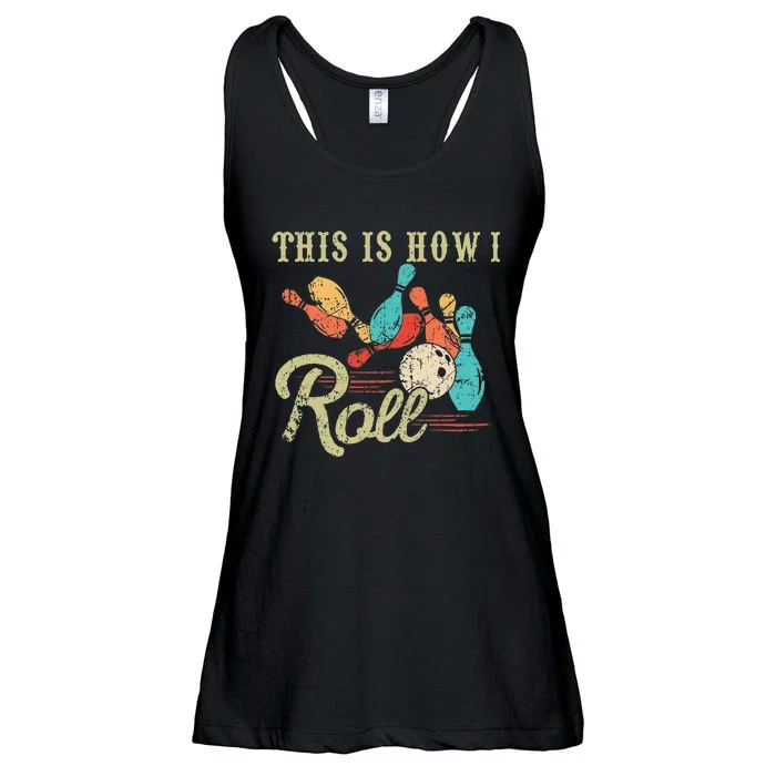 This Is How I Roll Retro Bowling Lover Funny Bowler Gifts Ladies Essential Flowy Tank