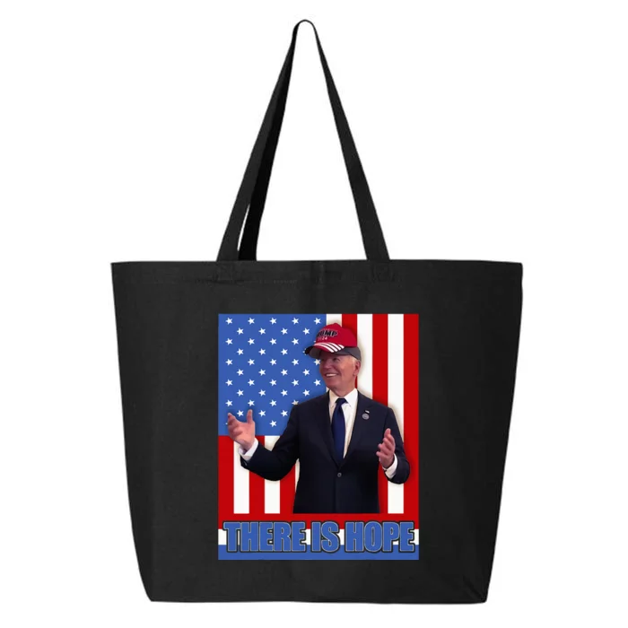 There Is Hope Joe Biden Wearing Trump Hat 25L Jumbo Tote