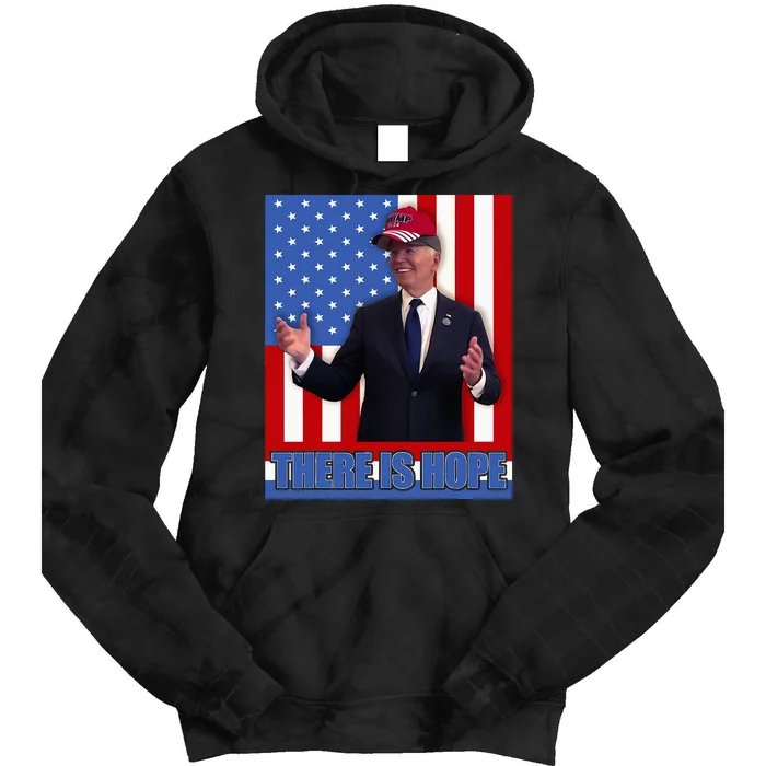 There Is Hope Joe Biden Wearing Trump Hat Tie Dye Hoodie