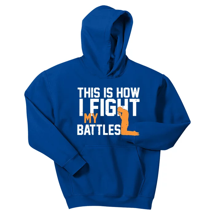 This Is How I Fight My Battles Christian Faith Prayer Gift Kids Hoodie