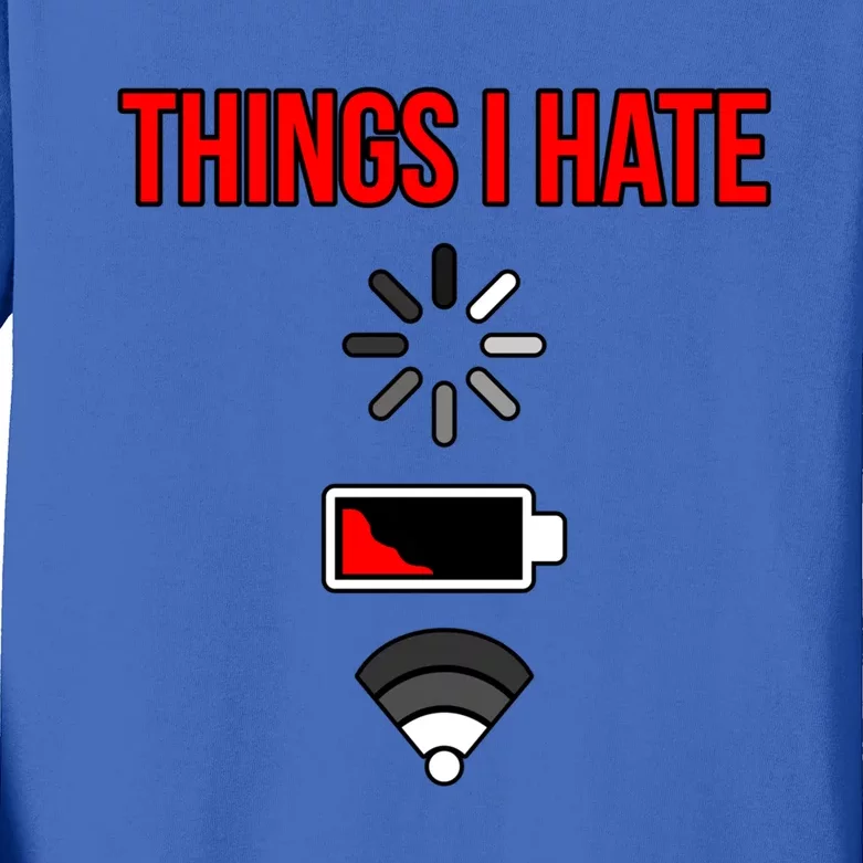 Things I Hate Computer It Tech Software Programmer Graphic Gift Kids Long Sleeve Shirt