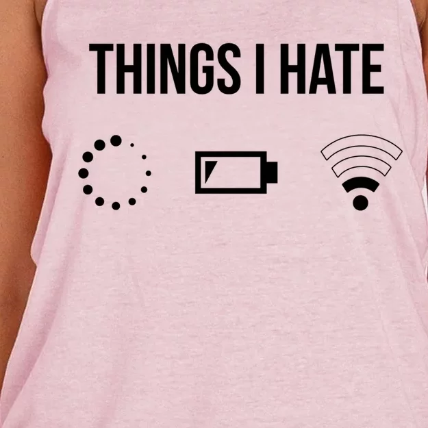 Things I Hate Funny Programmer Gift Women's Knotted Racerback Tank