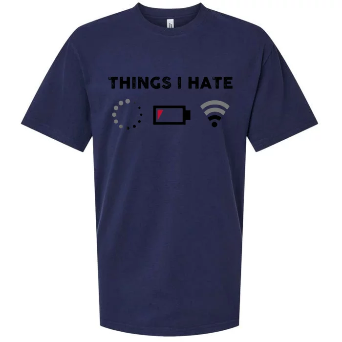 Things I Hate Gamer Computer Gift Sueded Cloud Jersey T-Shirt