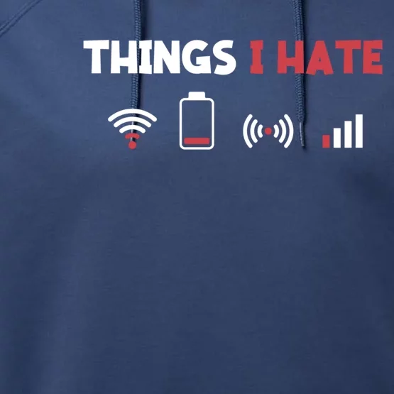 Things I Hate Information Technology Computer Whisperer Gift Performance Fleece Hoodie