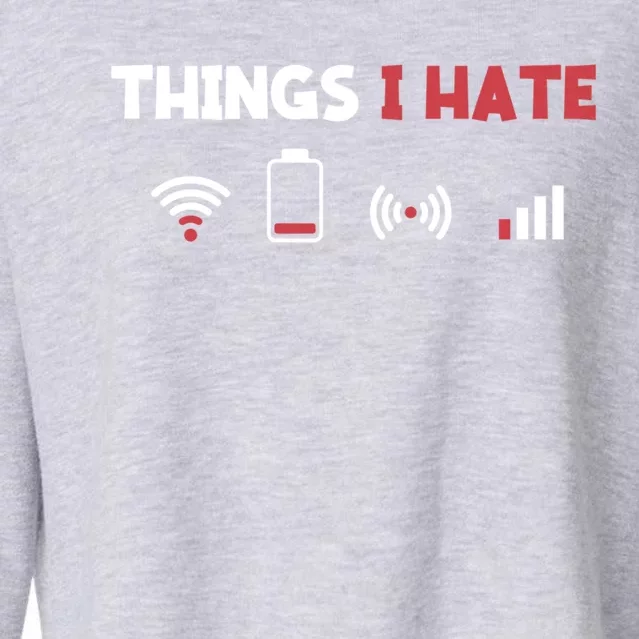 Things I Hate Information Technology Computer Whisperer Gift Cropped Pullover Crew