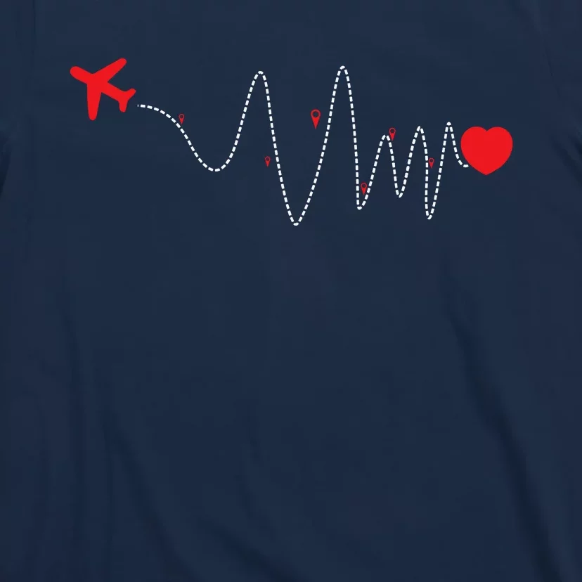 This Is How My Heart Beats Pilot Aviation Airplane Flying T-Shirt