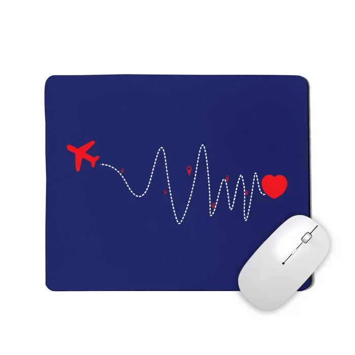 This Is How My Heart Beats Pilot Aviation Airplane Flying Mousepad