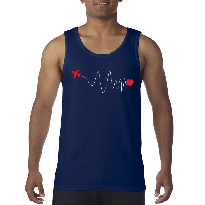 This Is How My Heart Beats Pilot Aviation Airplane Flying Tank Top