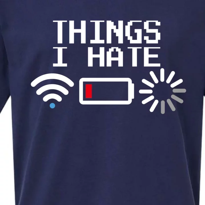 Things I Hate Funny Programmer Gamer Computer Geek Gift Sueded Cloud Jersey T-Shirt