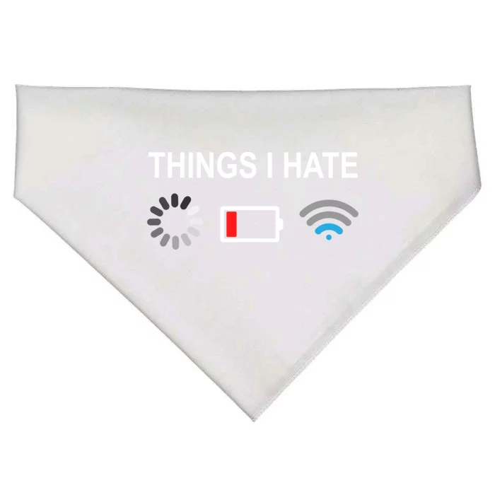 Things I Hate Funny Programmer Gamer Computer Nerd Streaming Funny Gift USA-Made Doggie Bandana