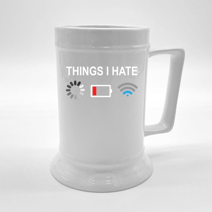 Things I Hate Funny Programmer Gamer Computer Nerd Streaming Funny Gift Front & Back Beer Stein