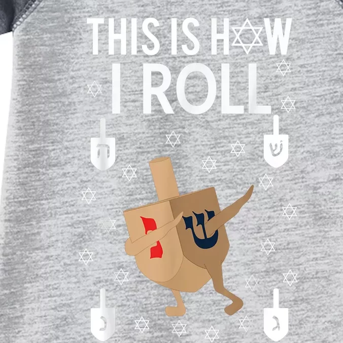 This Is How I Roll Happy Hanukkah Shirt Dab Dreidel Chanukah Gift Infant Baby Jersey Bodysuit