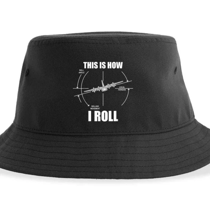 This Is How I Roll C130 Pilot Flying Aviator C130 Hercules Sustainable Bucket Hat