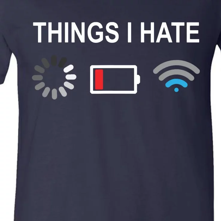 Things I Hate Funny Programmer Gamer Computer Nerd Streaming V-Neck T-Shirt