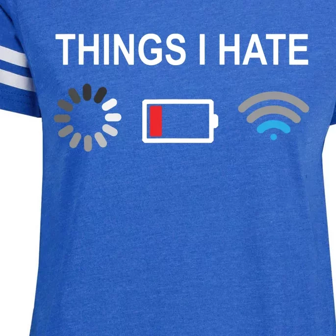 Things I Hate Funny Programmer Gamer Computer Nerd Streaming Enza Ladies Jersey Football T-Shirt