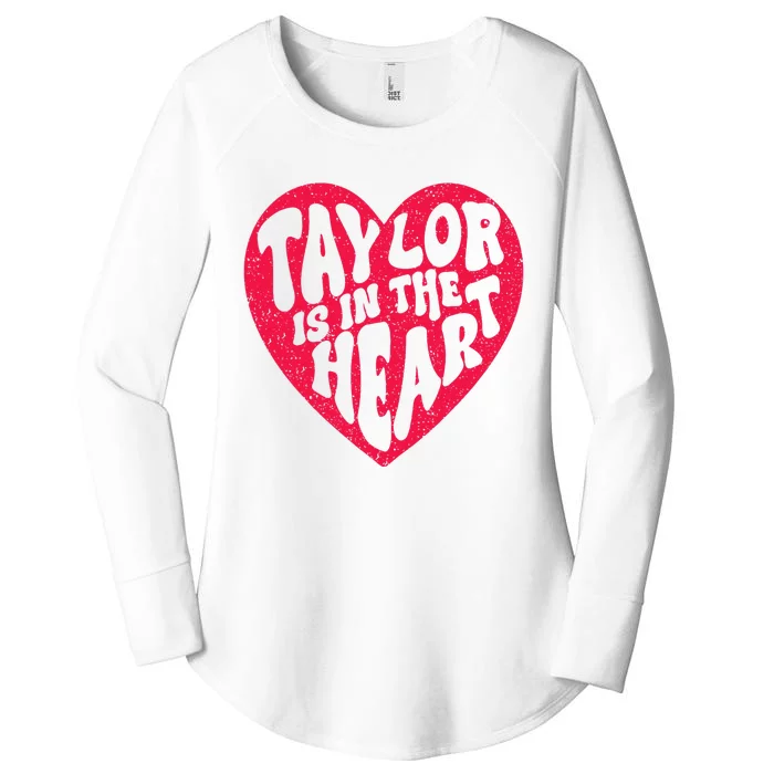 Taylor Is In The Heart Groovy 80S Vintage Women's Perfect Tri Tunic Long Sleeve Shirt