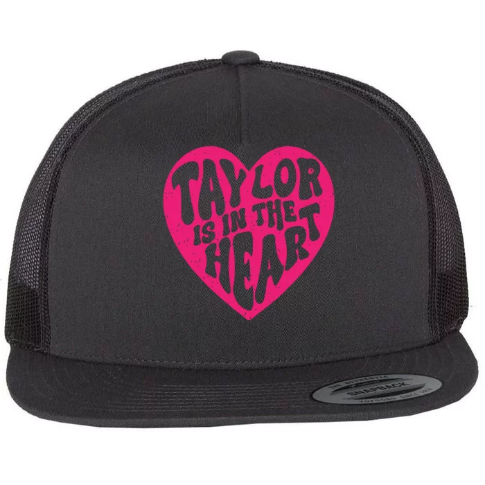 Taylor Is In The Heart Groovy 80s Vintage Flat Bill Trucker Hat