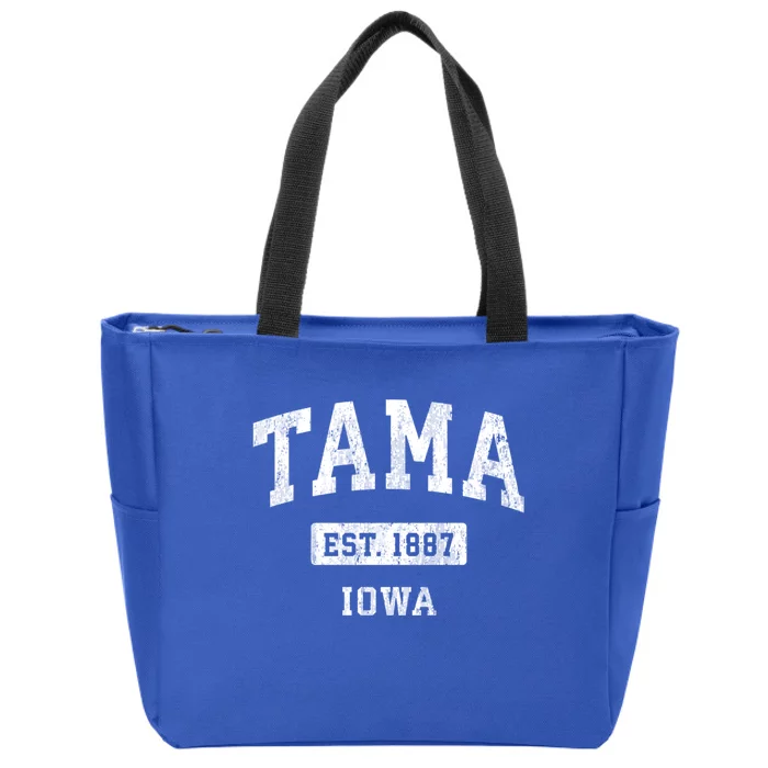 Tama Iowa Ia Vintage Sports Established Zip Tote Bag