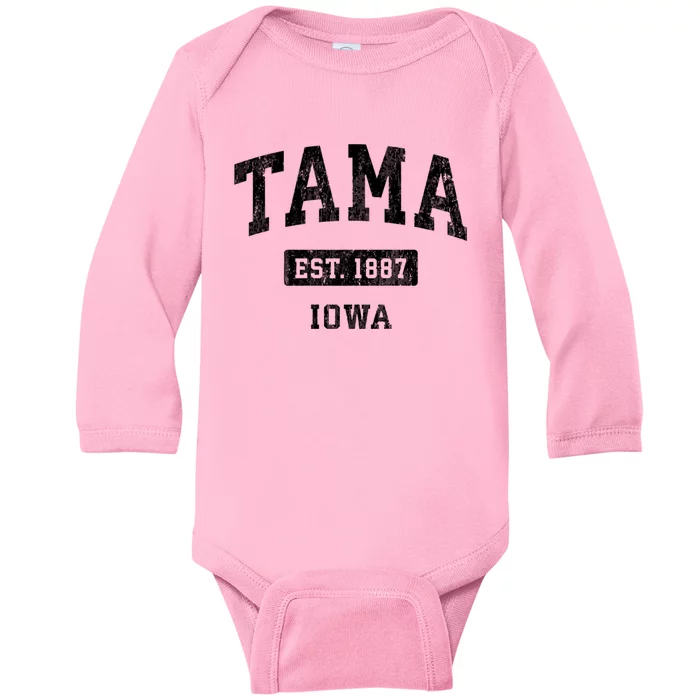 Tama Iowa Ia Vintage Sports Established Baby Long Sleeve Bodysuit