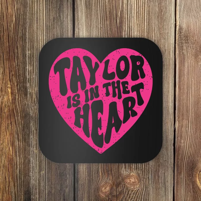 Taylor Is In The Heart Groovy 80s Vintage Coaster