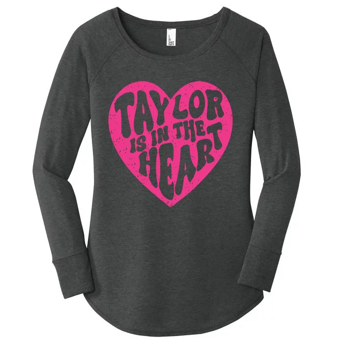 Taylor Is In The Heart Groovy 80s Vintage Women's Perfect Tri Tunic Long Sleeve Shirt