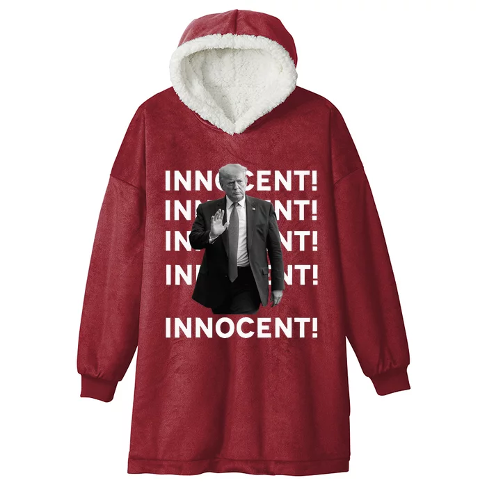 Trump Is Innocent Hooded Wearable Blanket