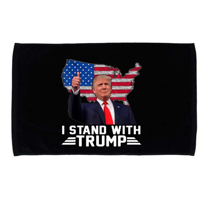 Trump Indicted I Stand With Trump American Flag Microfiber Hand Towel