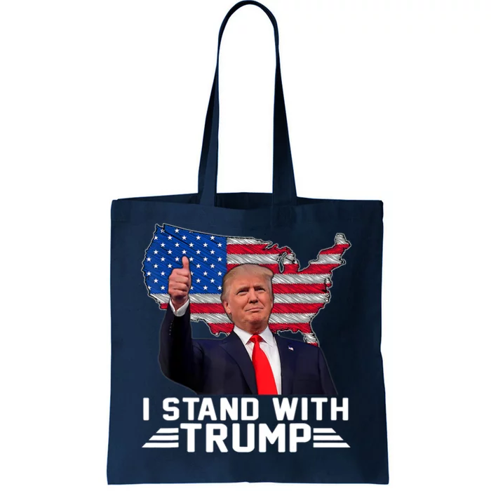 Trump Indicted I Stand With Trump American Flag Tote Bag