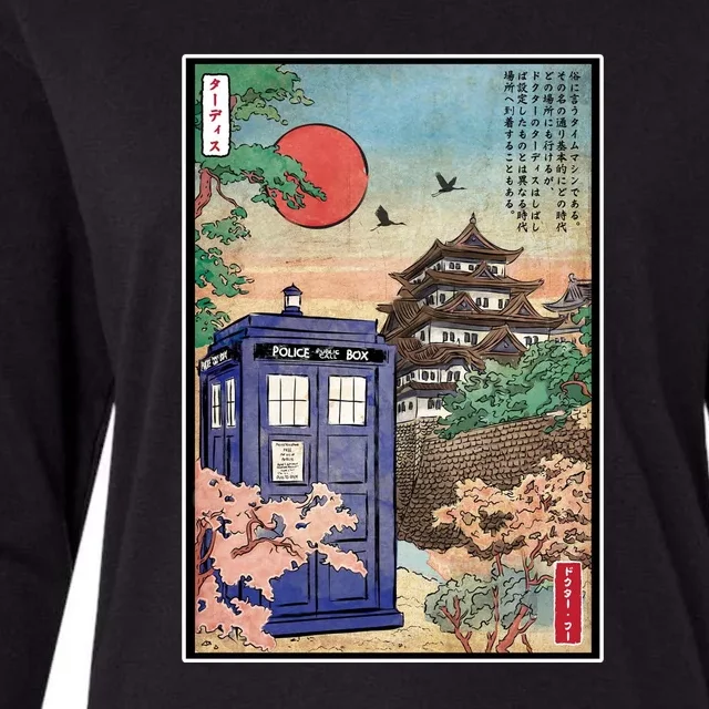 Tardis In Japan Womens Cotton Relaxed Long Sleeve T-Shirt