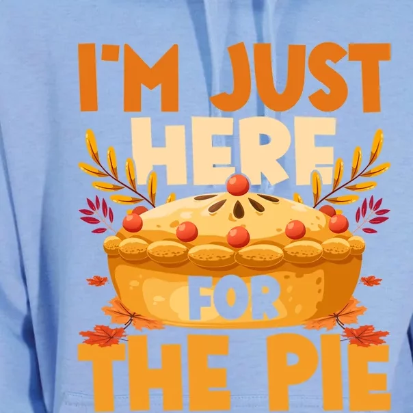 Thanksgiving I’M Just Here For The Pie Funny Pumpkin Pie Cute Gift Unisex Surf Hoodie