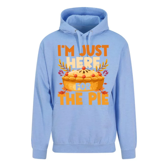 Thanksgiving I’M Just Here For The Pie Funny Pumpkin Pie Cute Gift Unisex Surf Hoodie