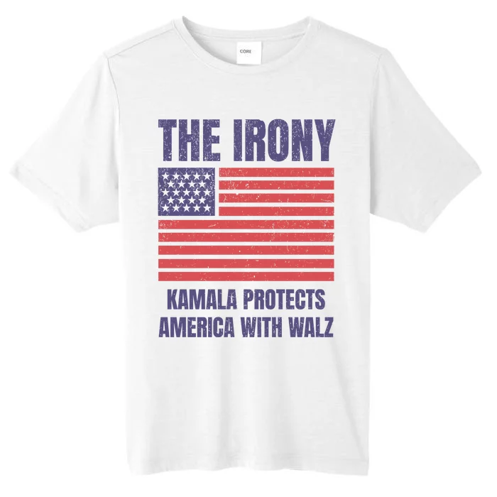 The Iron Kamala Protects America With Walz ChromaSoft Performance T-Shirt