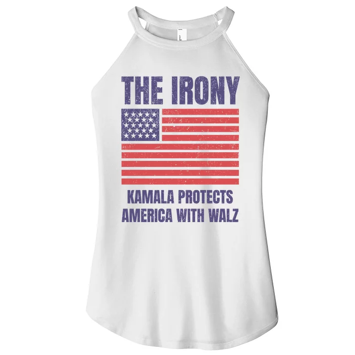 The Iron Kamala Protects America With Walz Women’s Perfect Tri Rocker Tank