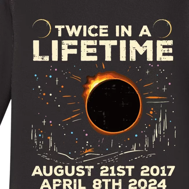 Twice In Lifetime Solar Eclipse 2017 2024 Baby Long Sleeve Bodysuit