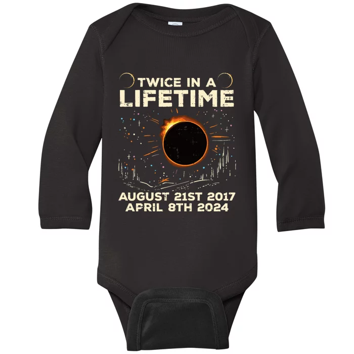 Twice In Lifetime Solar Eclipse 2017 2024 Baby Long Sleeve Bodysuit