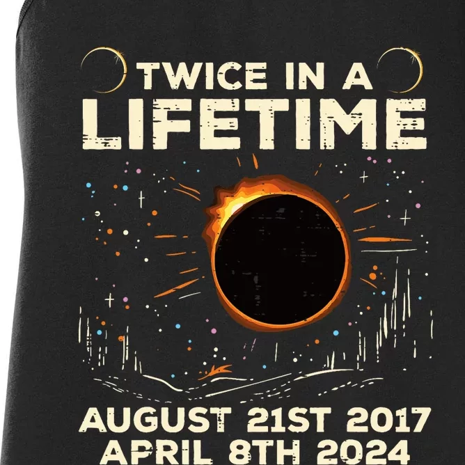 Twice In Lifetime Solar Eclipse 2017 2024 Women's Racerback Tank