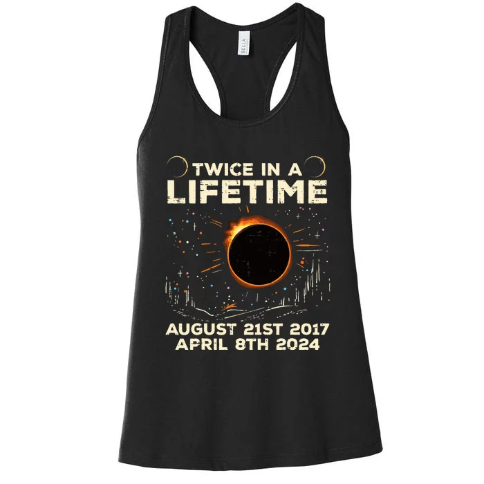 Twice In Lifetime Solar Eclipse 2017 2024 Women's Racerback Tank