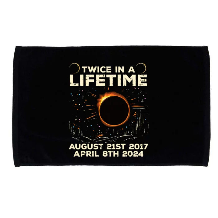 Twice In Lifetime Solar Eclipse 2017 2024 Microfiber Hand Towel