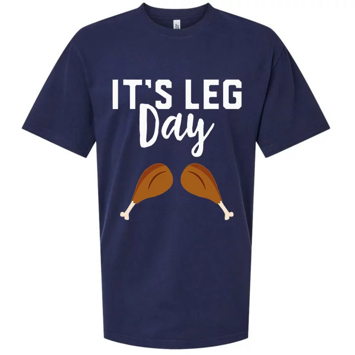 Turkey It's Leg Day Workout Gift Funny Thanksgiving Sueded Cloud Jersey T-Shirt