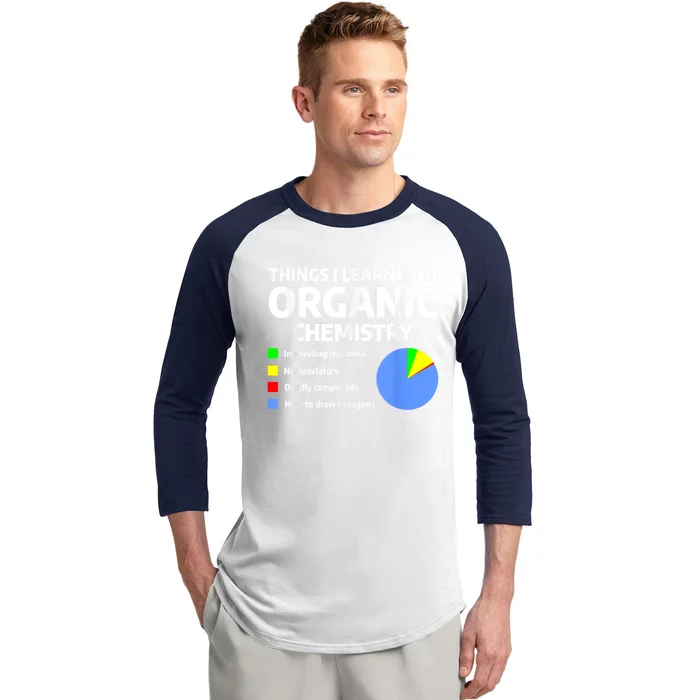 Things I Learned In Organic Chemistry Science Chemist Baseball Sleeve Shirt