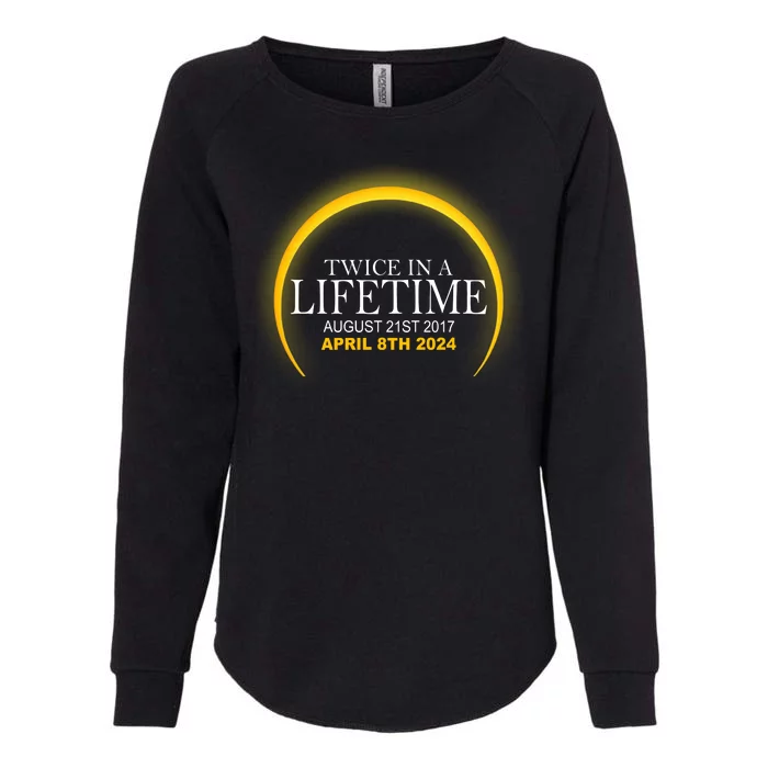 Twice In Lifetime 2024 Solar Eclipse Womens California Wash Sweatshirt