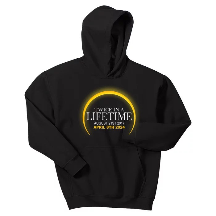 Twice In Lifetime 2024 Solar Eclipse Kids Hoodie