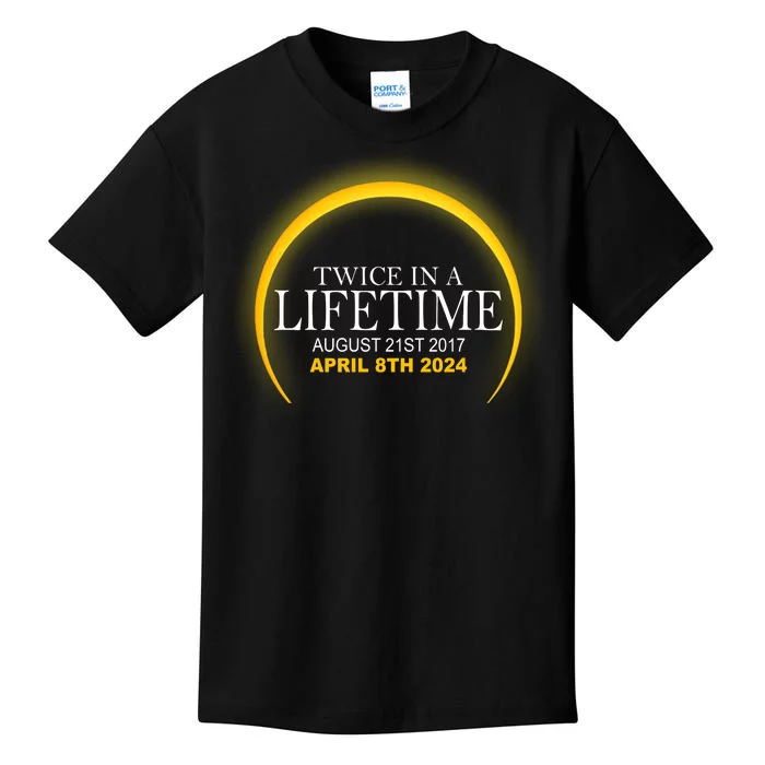 Twice In Lifetime 2024 Solar Eclipse Kids T-Shirt