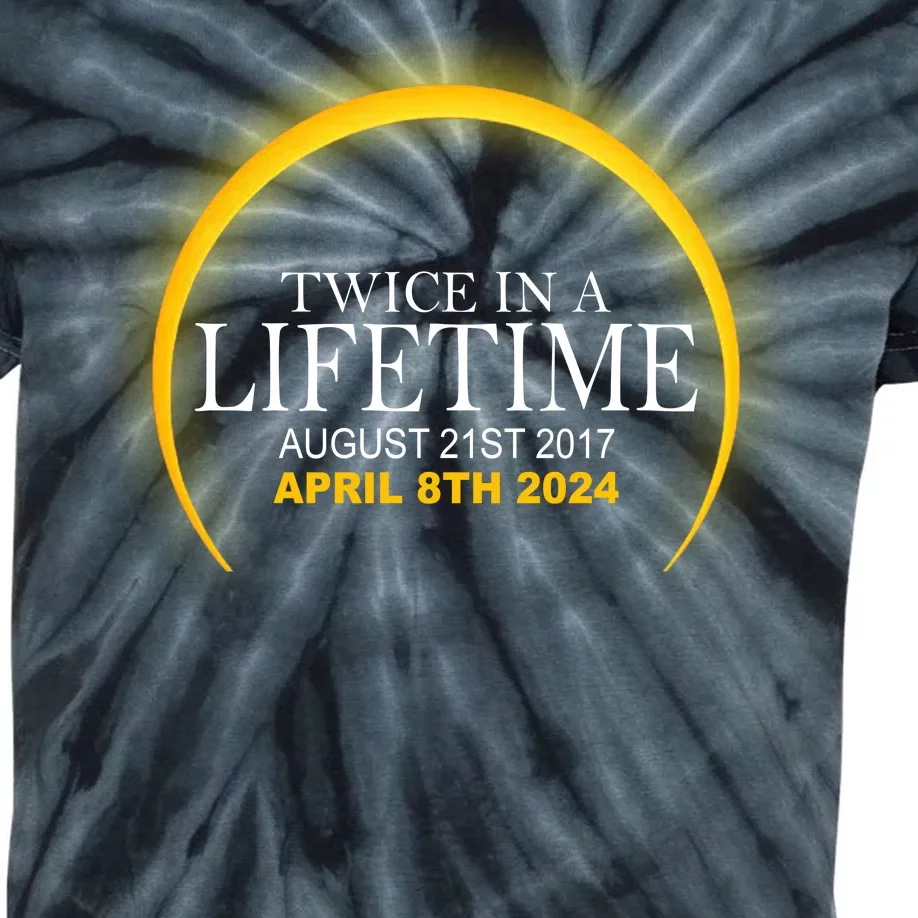 Twice In Lifetime 2024 Solar Eclipse Kids Tie-Dye T-Shirt