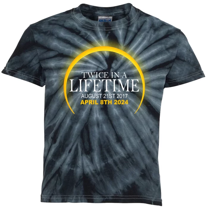 Twice In Lifetime 2024 Solar Eclipse Kids Tie-Dye T-Shirt