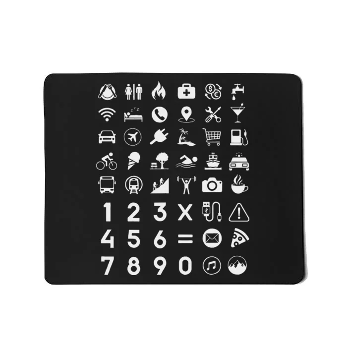 Travel Icon Language Translation Guide Design Mousepad